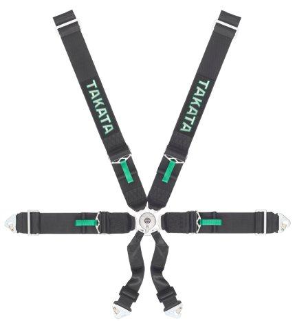 Takata Race 6 SFI Harness (6pt Snap On) - Black
